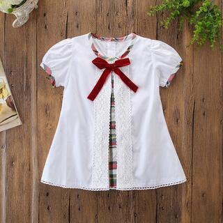 Блузка с узлом и кружевной отделкой для девочек