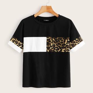Контрастная леопардовая футболка