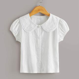 Блуза с кружевной отделкой и пуговицами для девочек