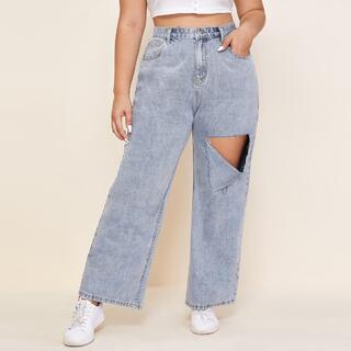 Рваные джинсы размера плюс