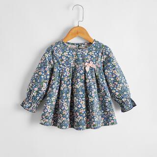 Многоцветный Бант цветочный Повседневный Блузы для девочек