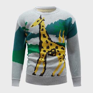 Мужской свитер с принтом "жирафа