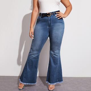 Расклешенные джинсы размера плюс без пояса