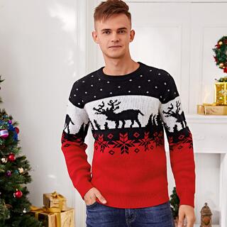 Мужской свитер с рождественским принтом