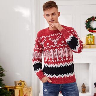 Мужской свитер с рождественским принтом