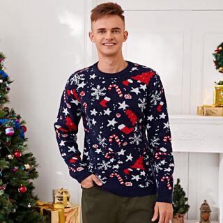 Мужской свитер с рождественским рисунком