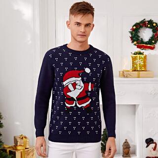 Мужской свитер с рисунком Санта-Клауса