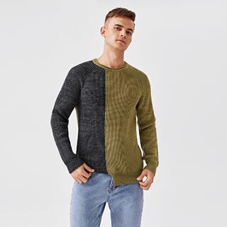 Мужской двухцветный асимметричный свитер