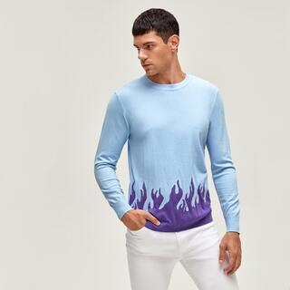 Мужской свитер с рисунком "пламя