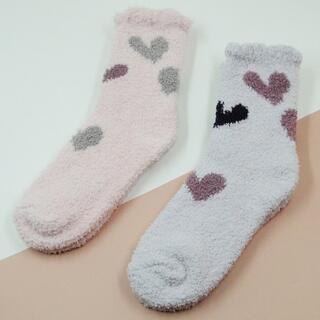 Плюшевые носки с рисунком сердца 2 пары