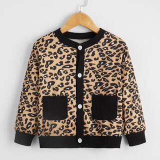 с карманами Леопардовый Повседневный Куртки для девочек