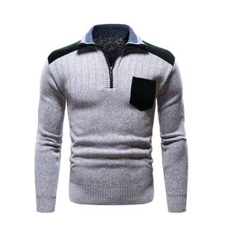 Мужской свитер с молнией и карманом