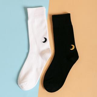 2 пары носки с вышивкой луны