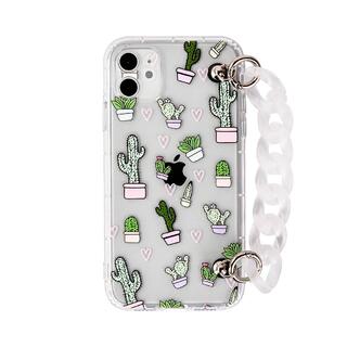Чехол для iPhone с принтом кактуса и ремешком