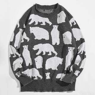 Мужской свитер с рисунком белого медведя
